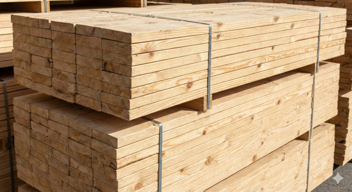 Pino y maderas comunes para construcción